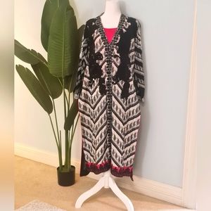 Indian Pakistani party wear cotton net shirt/kameeZ/kurta with silk inner L